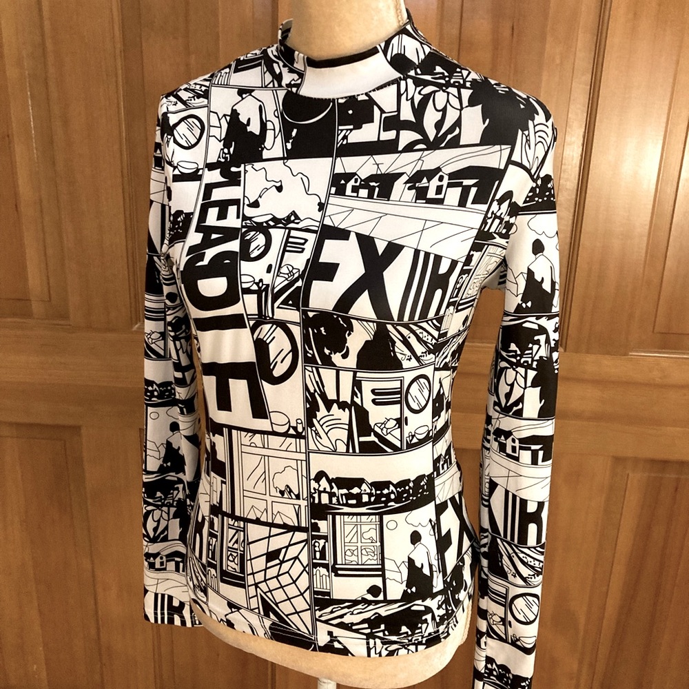 Luxury Pop Art Printed Blouse. - Picture 4 of 16
